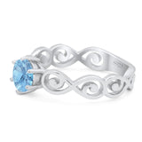 Round Natural Stone Solitaire Ring