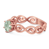 Round Natural Stone Solitaire Ring