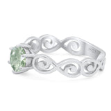 Round Natural Stone Solitaire Ring