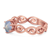 Round Natural Stone Solitaire Ring