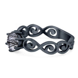 Round Natural Stone Solitaire Ring