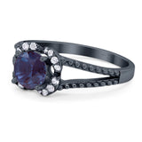 Art Deco Round Natural Stone Floral Ring