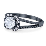 Art Deco Round Natural Stone Floral Ring