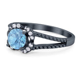 Art Deco Round Natural Stone Floral Ring