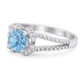 Art Deco Round Natural Stone Floral Ring