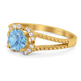 Art Deco Round Natural Stone Floral Ring