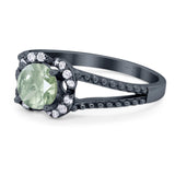 Art Deco Round Natural Stone Floral Ring