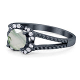 Art Deco Round Natural Stone Floral Ring