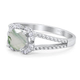 Art Deco Round Natural Stone Floral Ring