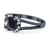 Art Deco Round Natural Stone Floral Ring