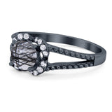 Art Deco Round Natural Stone Floral Ring