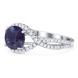 Round Natural Stone Twisted Ring