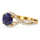 Round Natural Stone Twisted Ring