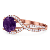 Round Natural Stone Twisted Ring