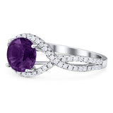 Round Natural Stone Twisted Ring