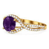 Round Natural Stone Twisted Ring