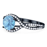 Round Natural Stone Twisted Ring