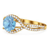 Round Natural Stone Twisted Ring