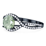 Round Natural Stone Twisted Ring