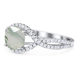 Round Natural Stone Twisted Ring