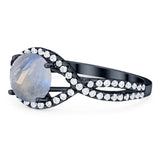 Round Natural Stone Twisted Ring