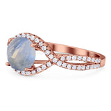 Round Natural Stone Twisted Ring