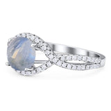 Round Natural Stone Twisted Ring