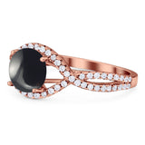 Round Natural Stone Twisted Ring