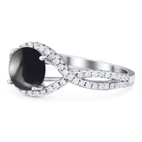 Round Natural Stone Twisted Ring