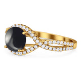 Round Natural Stone Twisted Ring