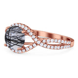 Round Natural Stone Twisted Ring