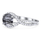 Round Natural Stone Twisted Ring