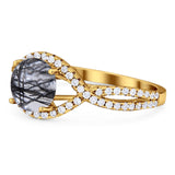 Round Natural Stone Twisted Ring