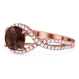 Round Natural Stone Twisted Ring