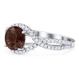 Round Natural Stone Twisted Ring