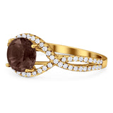 Round Natural Stone Twisted Ring