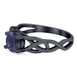 Vintage Style Round Natural Stone Trinity Ring