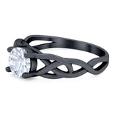 Vintage Style Round Natural Stone Trinity Ring