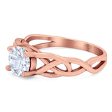 Vintage Style Round Natural Stone Trinity Ring