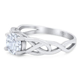 Vintage Style Round Natural Stone Trinity Ring