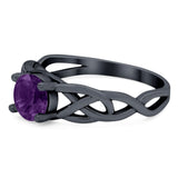 Vintage Style Round Natural Stone Trinity Ring