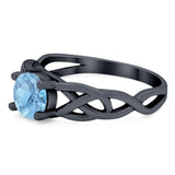 Vintage Style Round Natural Stone Trinity Ring