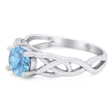 Vintage Style Round Natural Stone Trinity Ring