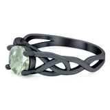 Vintage Style Round Natural Stone Trinity Ring