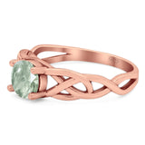 Vintage Style Round Natural Stone Trinity Ring