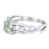 Vintage Style Round Natural Stone Trinity Ring