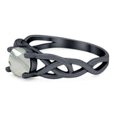 Vintage Style Round Natural Stone Trinity Ring