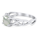 Vintage Style Round Natural Stone Trinity Ring