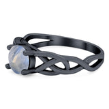 Vintage Style Round Natural Stone Trinity Ring