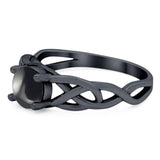 Vintage Style Round Natural Stone Trinity Ring